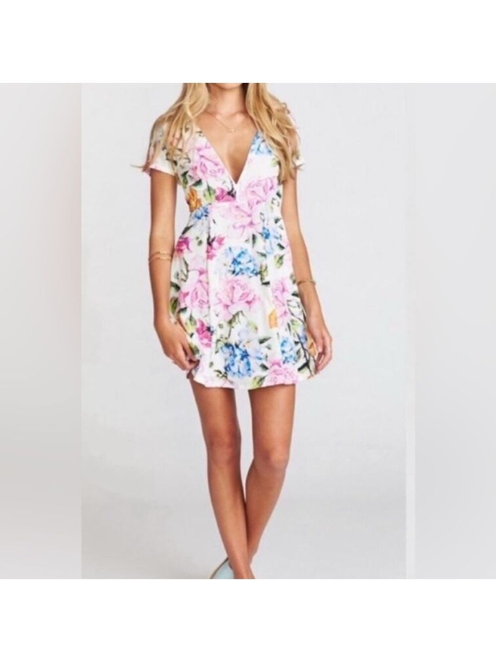 Show Me Your Mumu White Floral Ibiza Boho Dress Size Small EUC - Picture 4 of 10